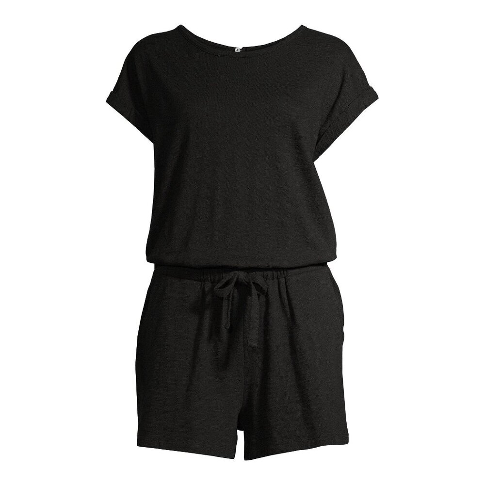 NWT Time and Tru Crew Neck Short Sleeve Relaxed Fit Romper (Women's) S (4-6) - Picture 2 of 5